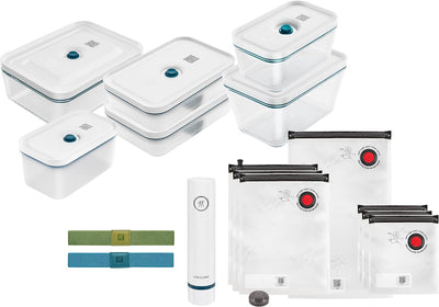 ZWILLING Fresh & Save Vakuum Starterset, Glas, 16-tlg., La Mer Weiss & Fresh & Save Vakuum Weinversc