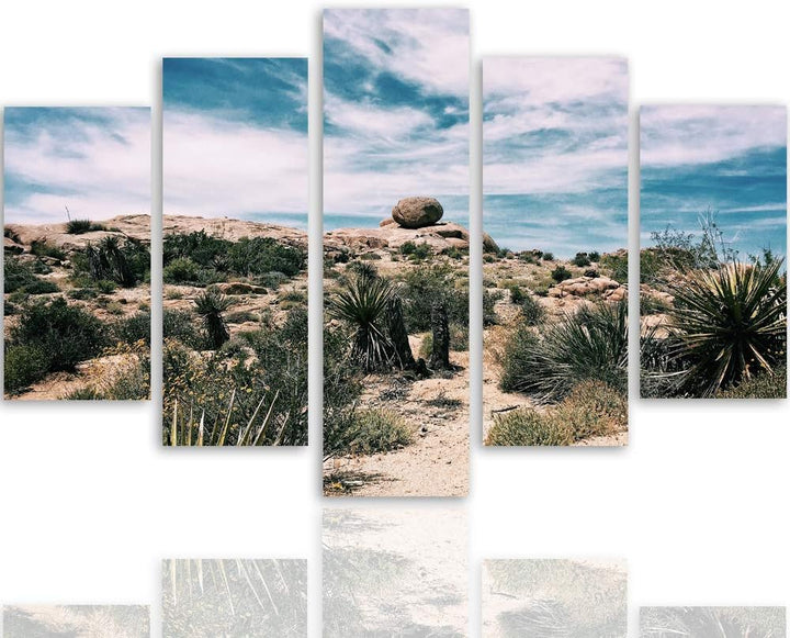 Feeby Deco Panel 5 Teilig Landschaft Bilder Modern Dünen Himmel Wolken bunt 150x100 cm Deco panel 15