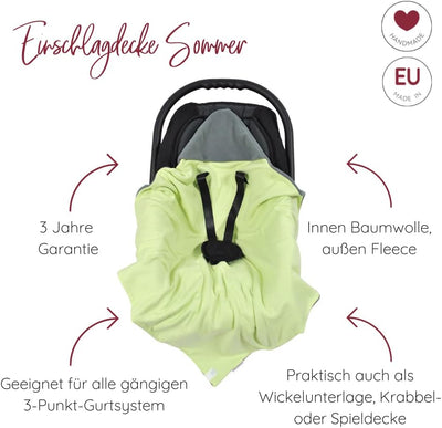 HOBEA-Germany – Einschlagdecke Fusssack für die Babyschale Sommer, Farben Sommerdecken:grün beige Gr