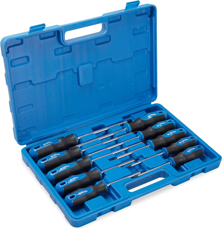 10 tlg magnetisches Torx-Schraubendreher-Set, schwarz lackierte Spitze mit Mittelloch, professionell