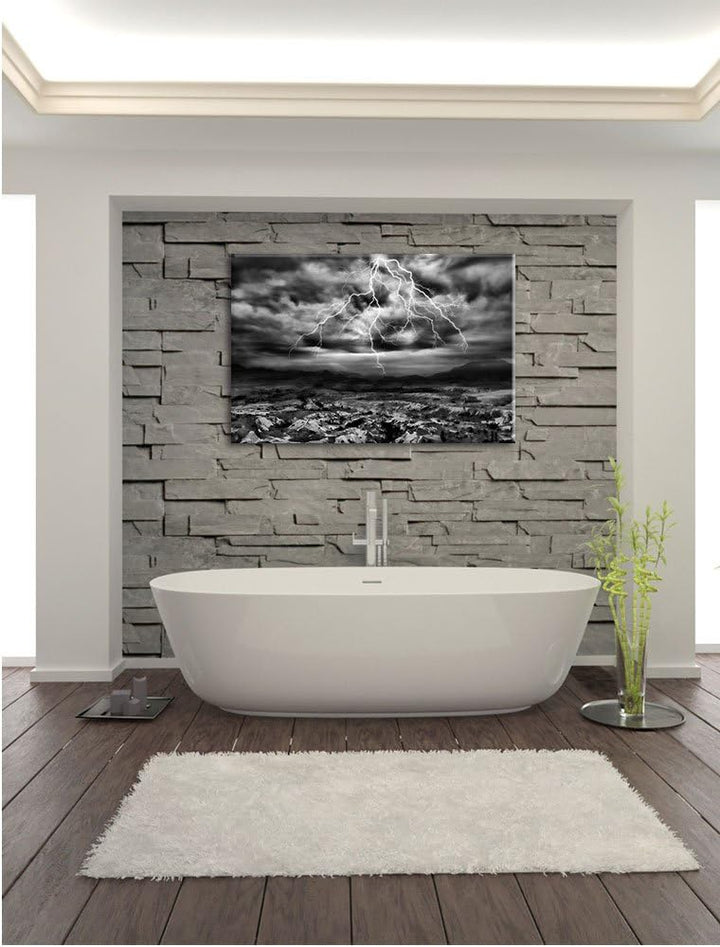 Pixxprint gewaltiges Gewitter als Leinwandbild/Grösse: 100x70 / Wandbild/Kunstdruck/fertig bespannt,