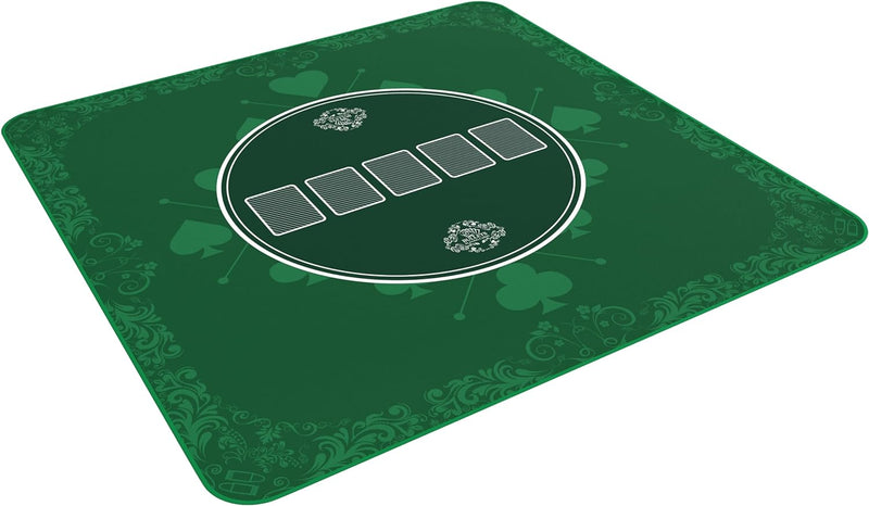 Bullets Playing Cards Heads-Up Pokermatte grün in 80 x 80cm für den eigenen Pokertisch - Deluxe Poke