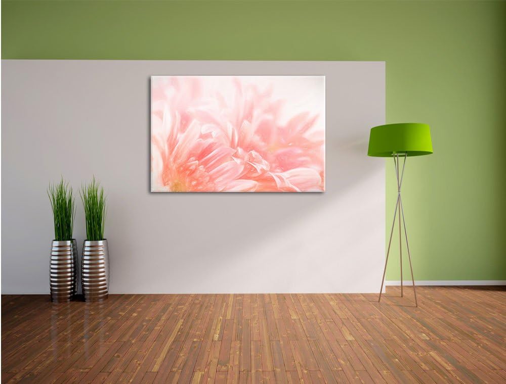 Pixxprint Gerbera-Blume als Leinwandbild/Grösse: 100x70 cm/Wandbild/Kunstdruck/fertig bespannt, 100x