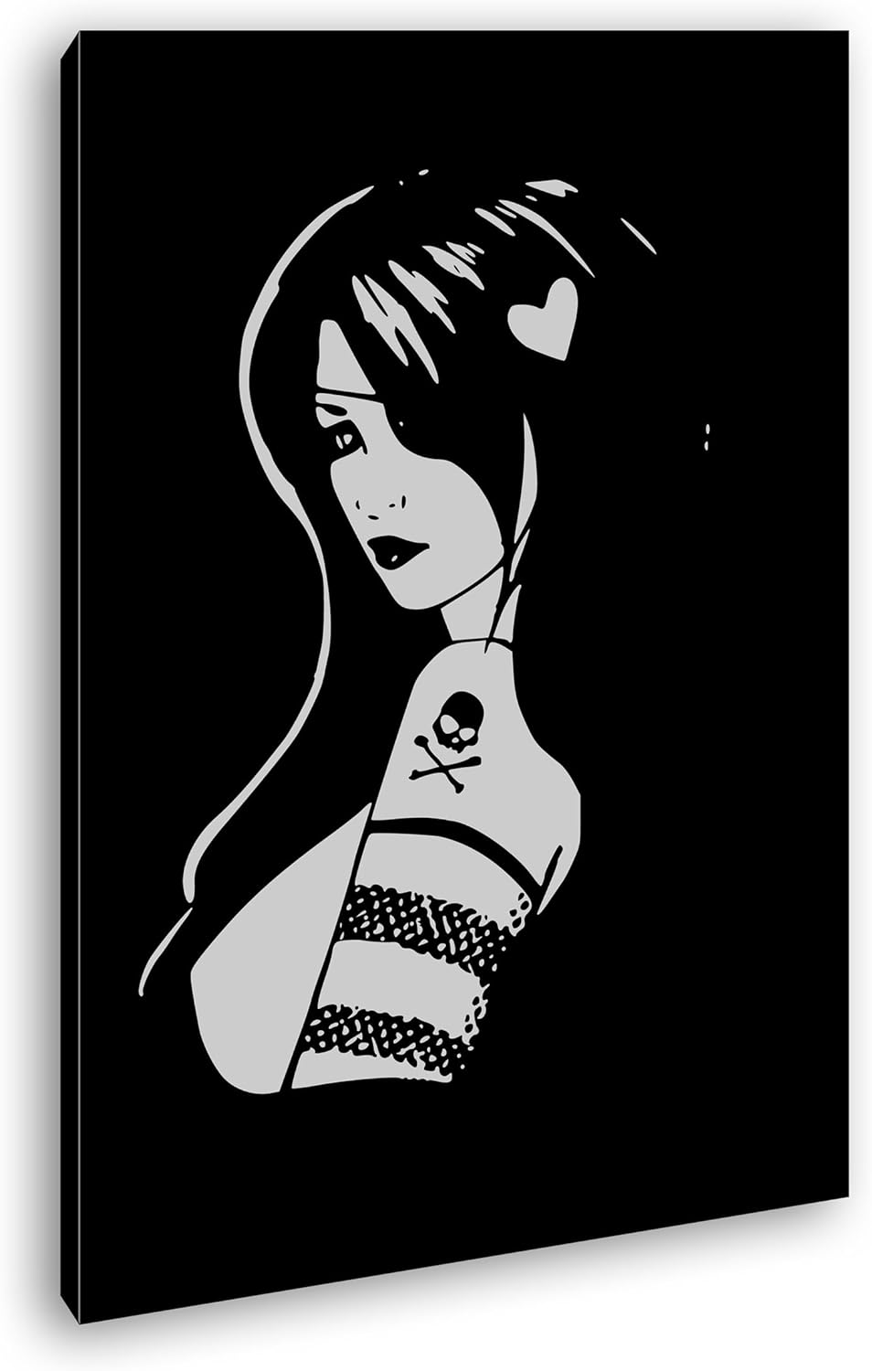 deyoli Dark sexy Gothic Format: 80x60 Effekt: Schwarz/Weiss als Leinwand, Motiv fertig gerahmt auf E