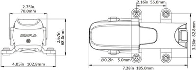 LIGHTEU®, Seaflo DC 12V 3,8A 3,8L/min 2,8 bar 2 Kammer Wasserdruck-Membranpumpe, IP54 Marine, Boote,