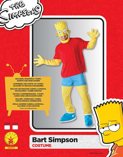 Rubie's 3 880655 XL - Bart Simpson Erwachsene Deluxe Kostüm, Grösse XL, rot/gelb, XL