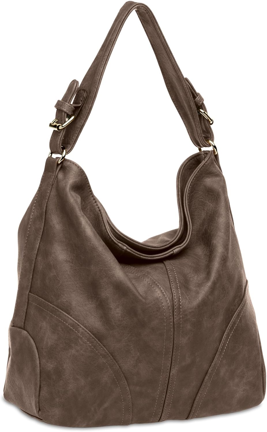 Caspar TS940 Damen Schultertasche Taupe, Taupe