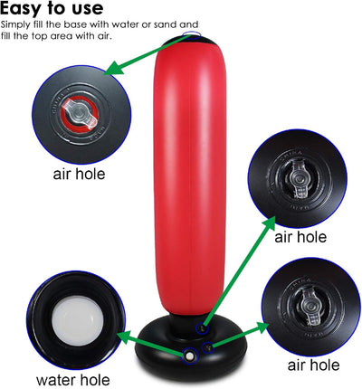 SOONHUA Aufblasbarer Boxsack für Erwachsene, 170,2 cm, freistehender Boxsack für Heimübungen, Stress