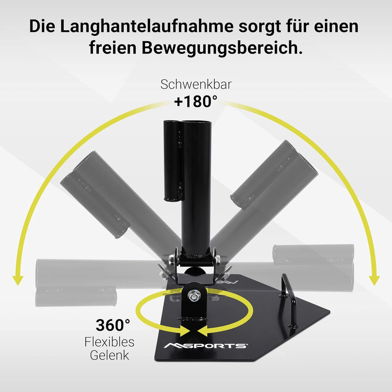 MSPORTS Landmine, Langhantelaufnahme, Core-Trainer für Langhantelstangen mit 25 oder 50 mm Flexibles