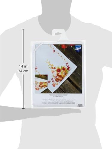Vervaco Kreuzstichpackung Tischläufer Kreuzstich zum Auszählen, Baumwolle, weiss, 32 x 84 x 0,3 cm