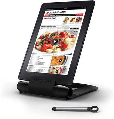 Prepara Adjustable Stand, Black Tablet-Halter Iprep in schwarz, Kunststoff, 25x25x8 cm Gross Schwarz