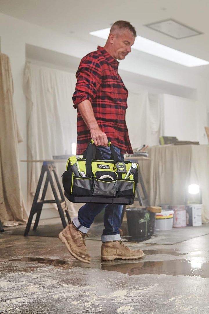 RYOBI Handwerkertasche mit Schultergurt Grösse S RSSSTB1 (6 x Innentaschen, 3 x offene Taschen auf d
