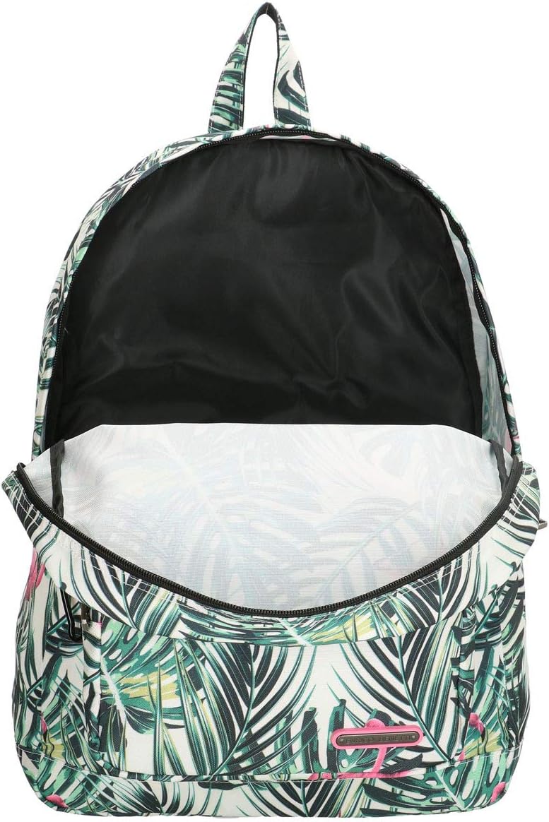 Bowatex Rucksack-Wanderrucksack-Laptopfach-Palmen Flamingo Grün Weiss-43 cm