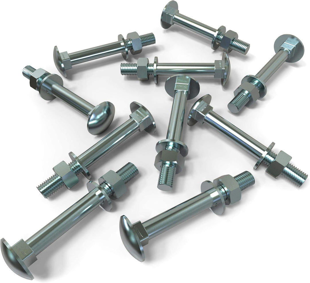20 Stück Schlossschrauben M12 x 160 Flachrundkopfschrauben + Muttern und U-Scheiben Länge 30-160mm A