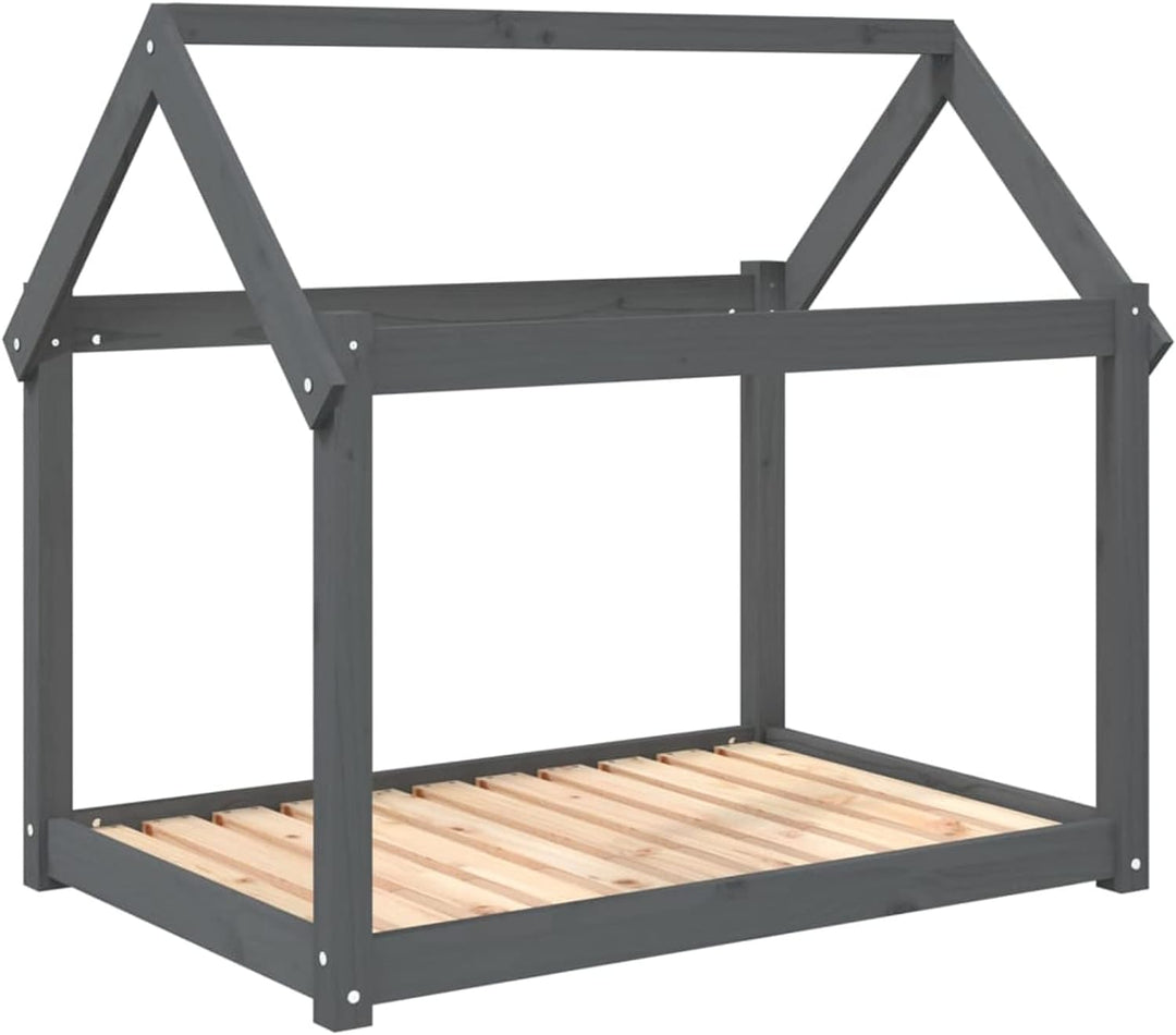 Tidyard Hundebett Hundekorb Hundesofa Massivholz Kiefer Grau 101x70x90 cm 101x70x90 cm Grau Massivho