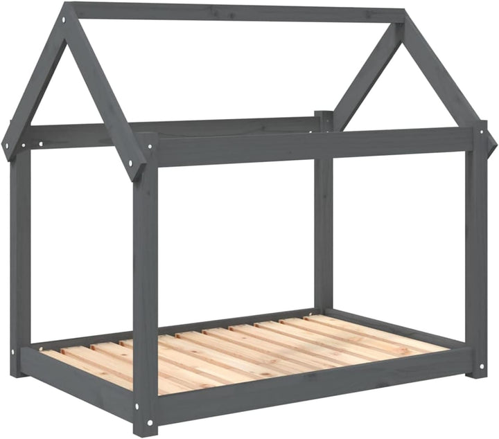 Tidyard Hundebett Hundekorb Hundesofa Massivholz Kiefer Grau 101x70x90 cm 101x70x90 cm Grau Massivho