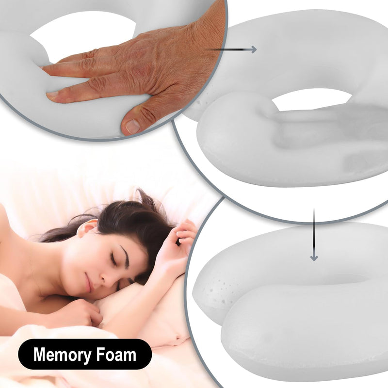 COM-FOUR® 2X Premium Nackenkissen - Nackenstützkissen mit Memory Foam - Nackenhörnchen für Erwachsen