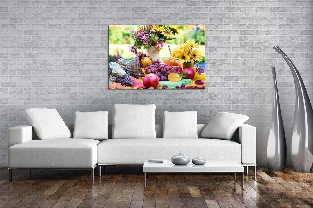 deyoli grosszügiges Füllhorn Format: 100x70 als Leinwand, Motiv fertig gerahmt auf Echtholzrahmen, H