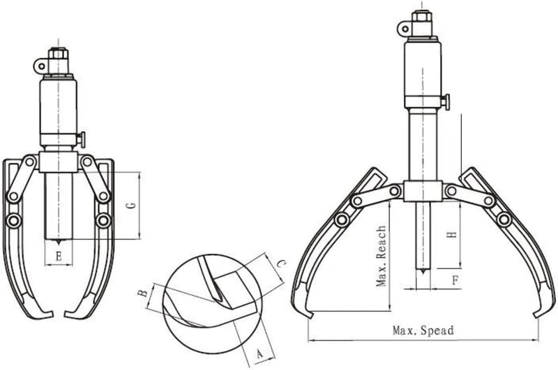 HYDRAFORE Hydraulischer Radnabenabzieher 5 T mit Feststellring