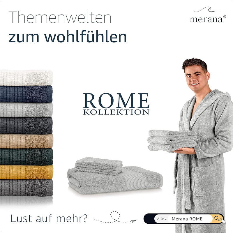 Merana Rome Handtuch Set | saugstark, weich und fusselfrei | Frottier Luxus Qualität | 100% Baumwoll