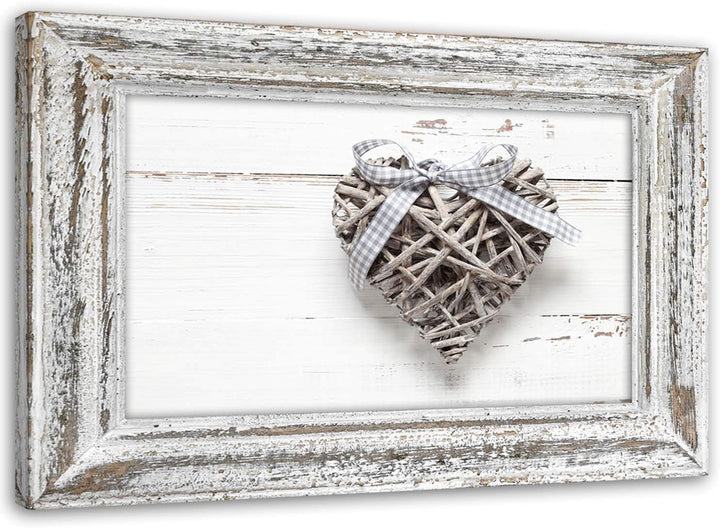 Feeby Bild auf Vlies Leinwand Shabby Chic Rustikal 90x60 cm Kunstdruck Modern Wandbilder Deko Flur W