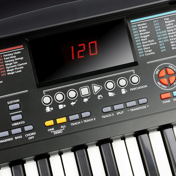 Rockjam RJ640 61 Tastaturklavier mit Notenständer, Klaviernotenaufklebern und einfach Klavierunterri