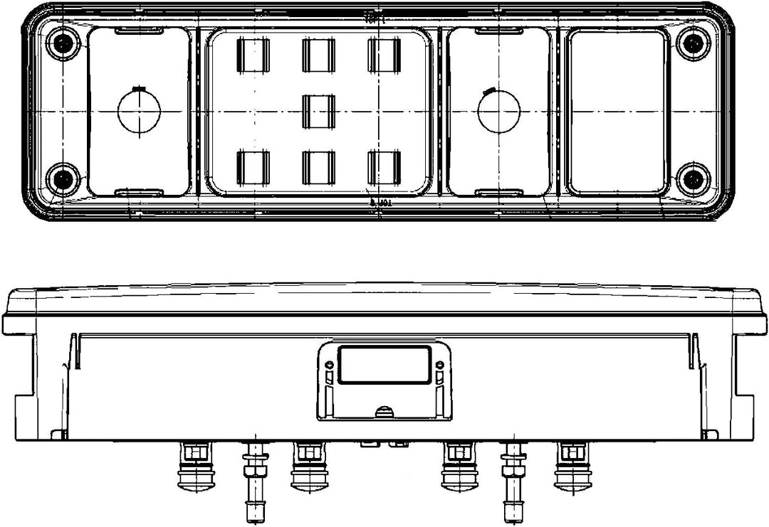 HELLA - Heckleuchte - Hybrid - 24V - Anbau/geschraubt - Lichtscheibenfarbe: glasklar - Stecker: Easy