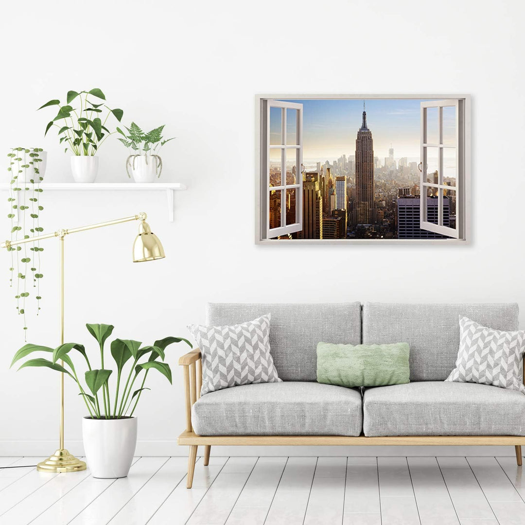 Wandbild 3D Illusion Leinwandbild Empire State Building Braun 90x60 cm Leinwandbild 90x60 cm Braun_e