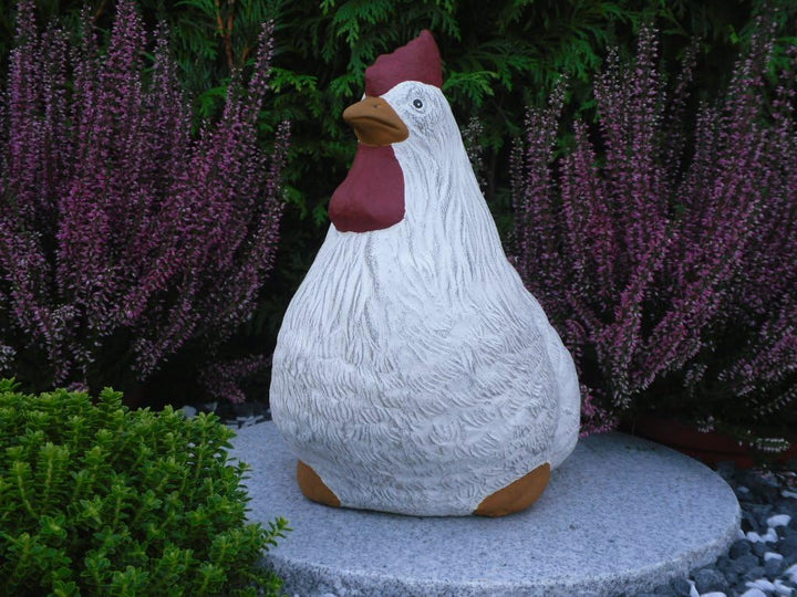STEINFIGUREN SPICKER Steinfigur Huhn, Henne, Hahn 2er Set 135/5.1, 180/5.1 Gartenfigur Steinguss Tie