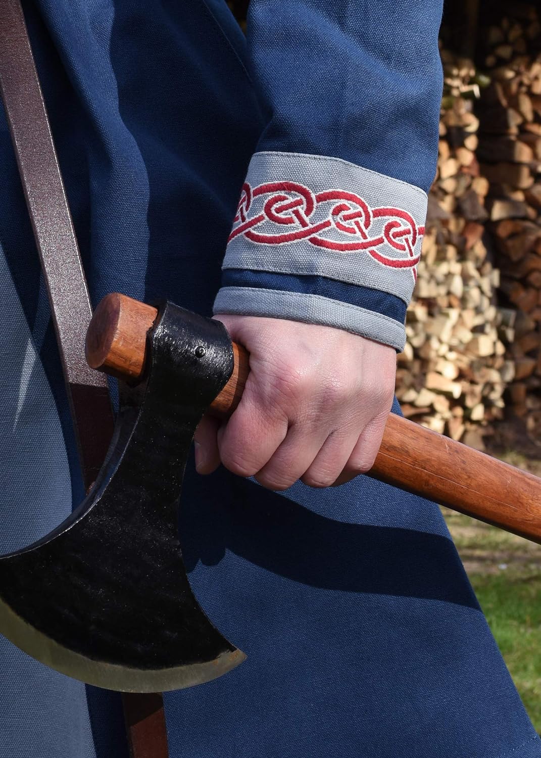 Battle-Merchant Wikinger Tunika mit Stickerei S-XXL - Herren Langarm Männer Mittelalter LARP Kostüm