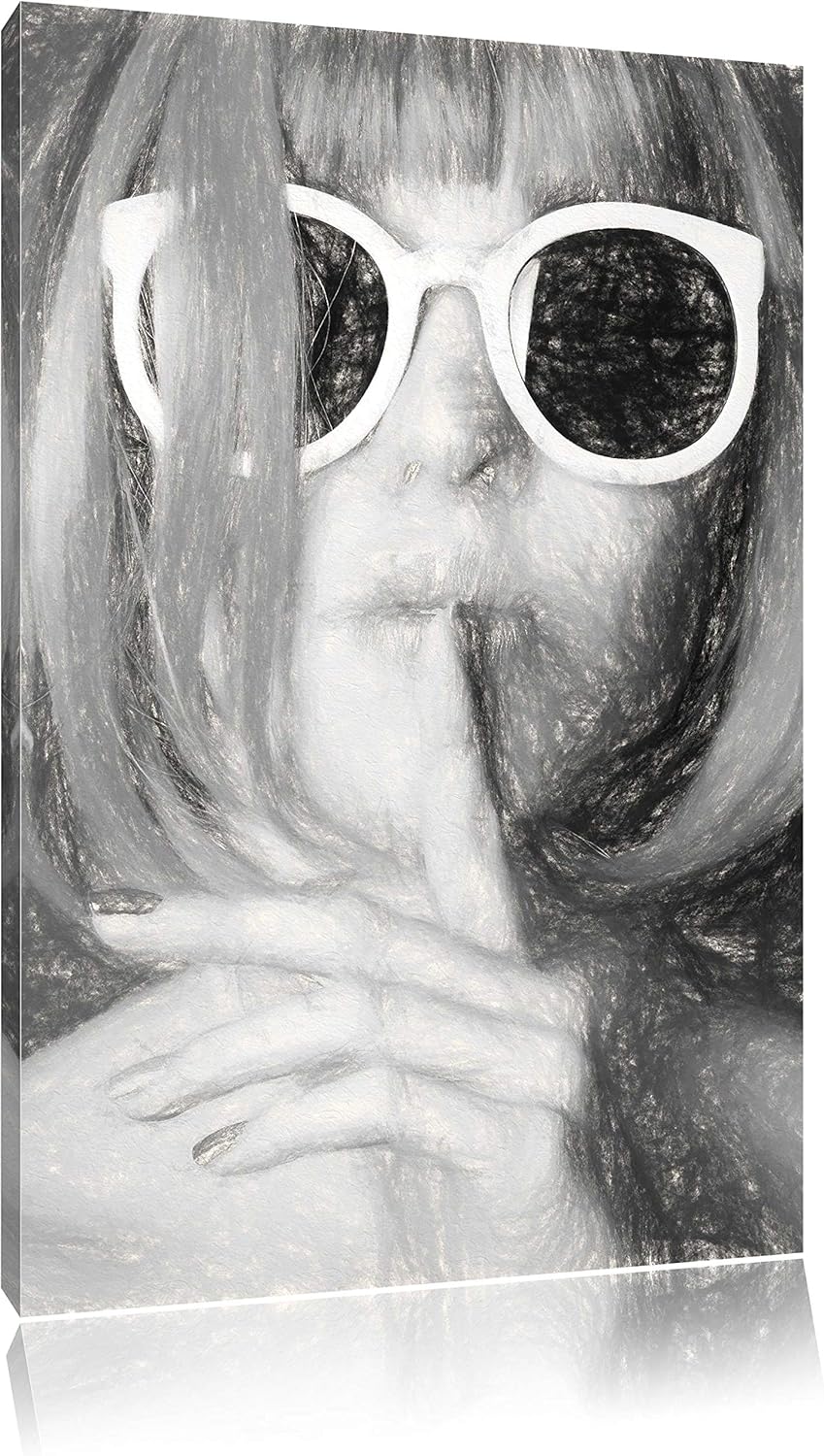 Pixxprint Frau mit Haaren als Leinwandbild/Grösse: 100x70 cm/Wandbild/Kunstdruck/fertig bespannt, 10