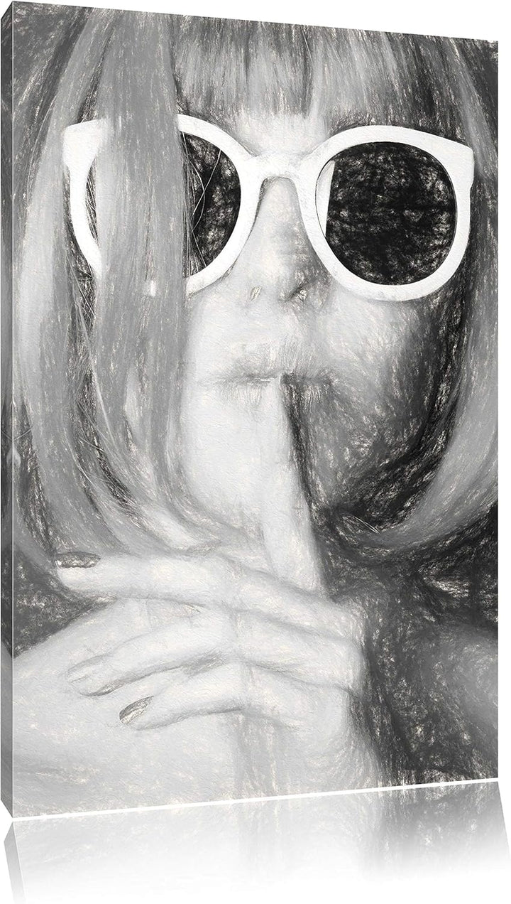 Pixxprint Frau mit Haaren als Leinwandbild/Grösse: 100x70 cm/Wandbild/Kunstdruck/fertig bespannt, 10