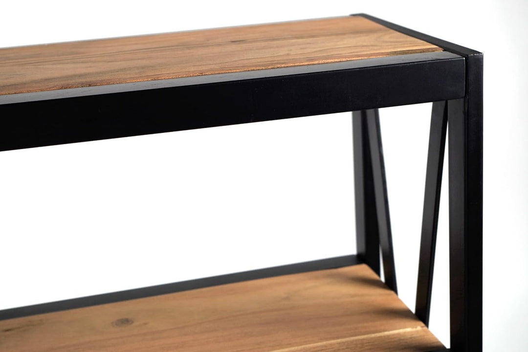 Kobolo Weinregal Wandregal - Syrah - aus Metall und Mangoholz 60x20x62
