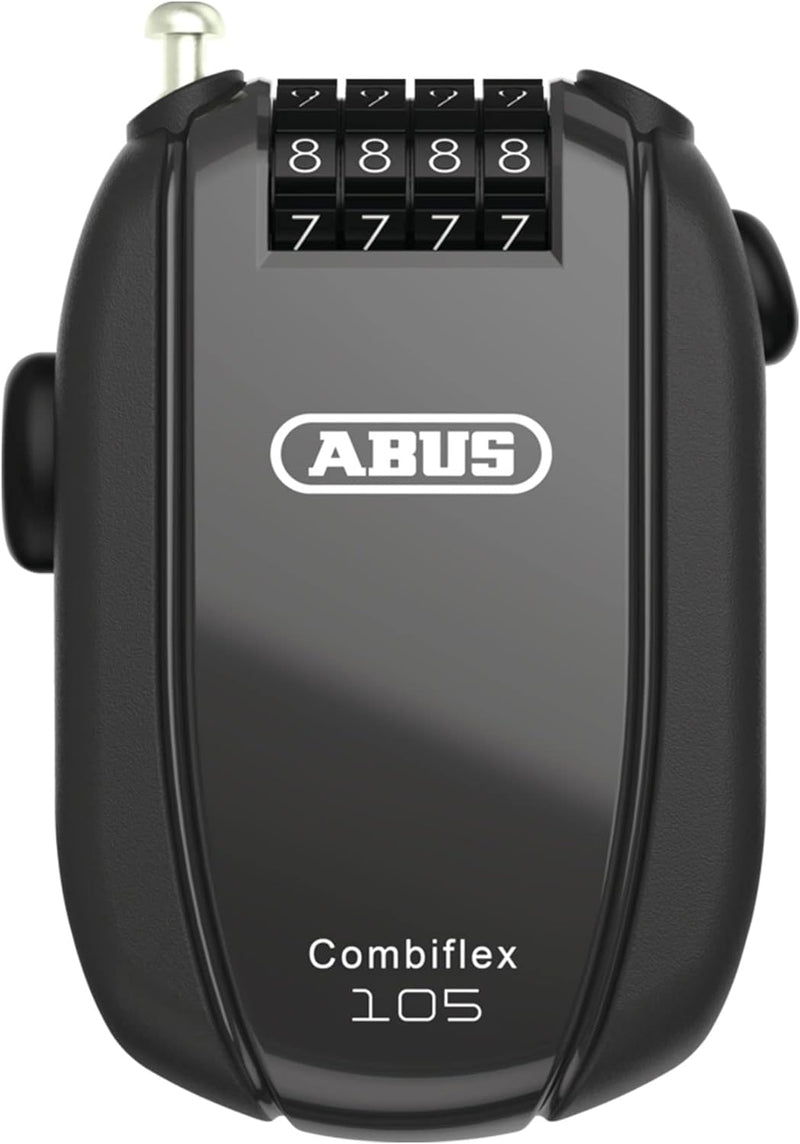 ABUS ausziehbares Kabelschloss - SportFlex 2504 - Kabellänge 90 cm & Kabelschloss Combiflex – Schlos