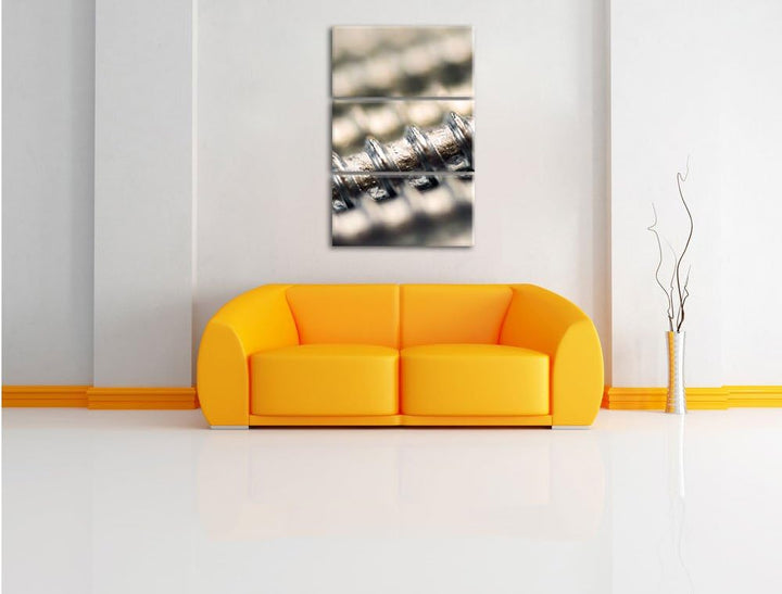 Pixxprint altes Gewinde als Leinwandbild/Grösse: 3 Teilig (120x80) cm/Wandbild/Kunstdruck/fertig bes