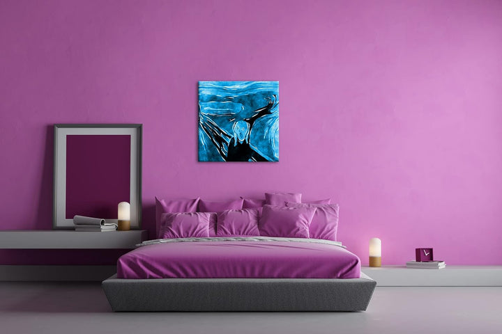 deyoli Edvard Munch Der Schrei Format: 70x70 Effekt: Monocrome Blau als Leinwandbild, Motiv fertig g