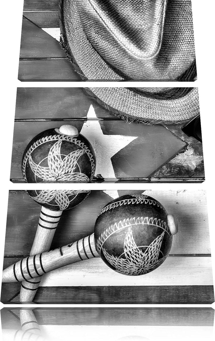 Pixxprint Kuba Stillleben/Format: 3-Teiler (120x80cm) cm/Leinwandbild fertig bespannt Wandbild Kunst