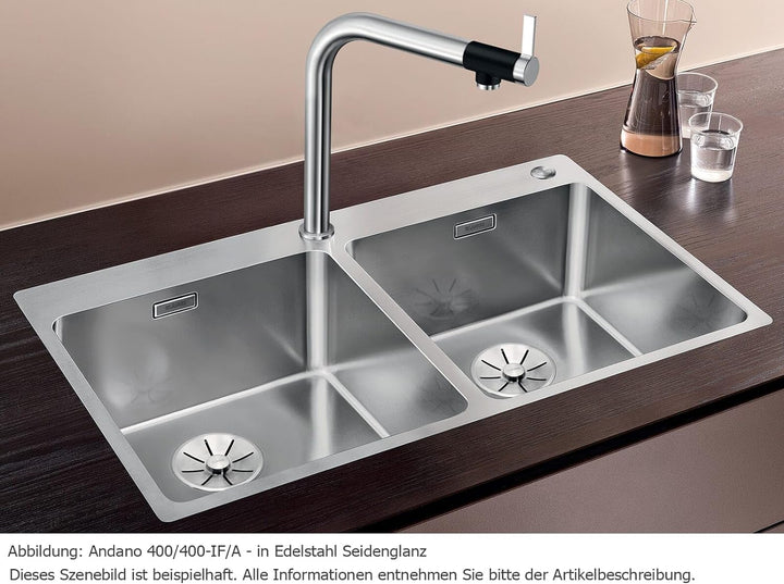 BLANCO ANDANO 400/400-IF/A | Edelstahl | Einbauart: Einbau von Oben & Flächenbündig | mit Ablauffern
