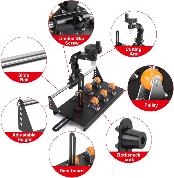 Glasflaschenschneider-Set, FIXM DIY Glasschneider für Flaschen mit verstellbarer Breite, DIY jeglich