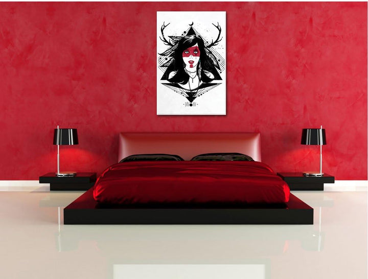 Pixxprint Indian White Bild auf Leinwand, XXL riesige Bilder fertig gerahmt mit Keilrahmen, Kunstdru