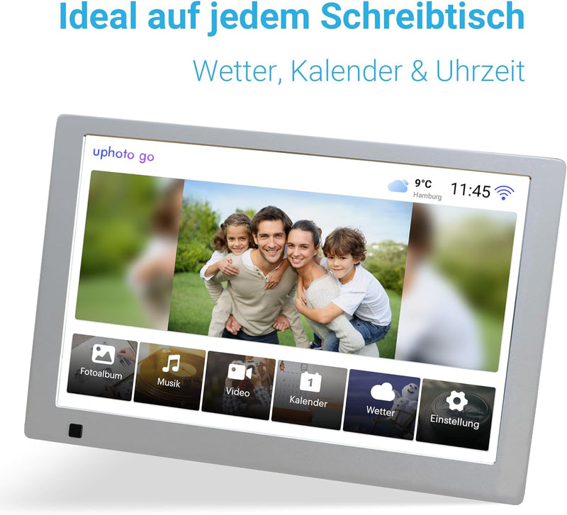 XORO CPF 10B1 -10.1 Zoll Digitaler Bilderrahmen mit Touchscreen, WLAN, SD Kartenleser, USB, Bewegung