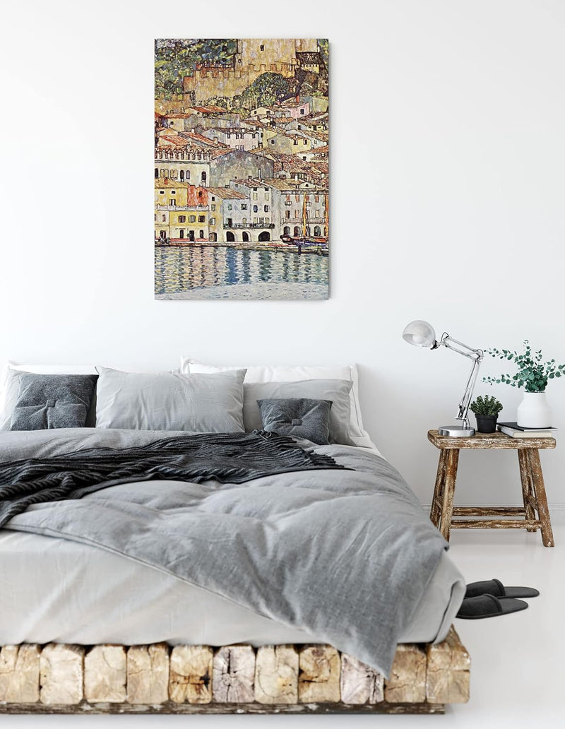 Gustav Klimt - Malcesine am Gardasee als Leinwandbild / Grösse: 100x70 cm / Wandbild / Kunstdruck /