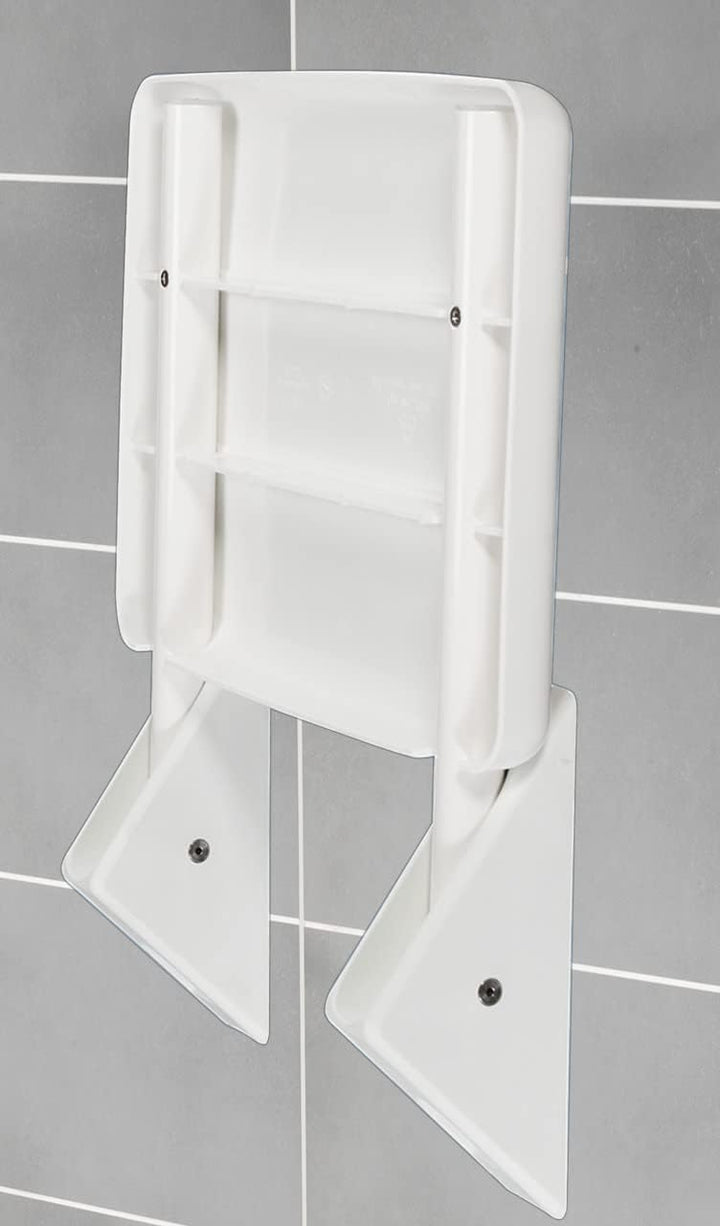 WENKO Duschklappsitz Secura - Duschsitz zum Klappen, 120 kg Tragkraft, Kunststoff (ABS), 35 x 19 x 3