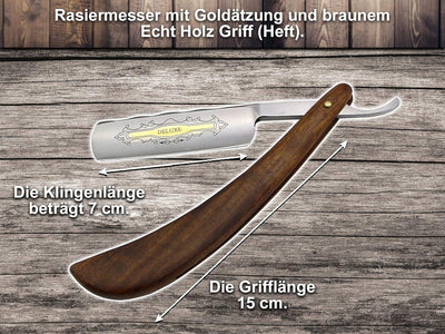 Rasiermesser Set 3-Teilig mit Leder Streichriemen und Schleifpaste