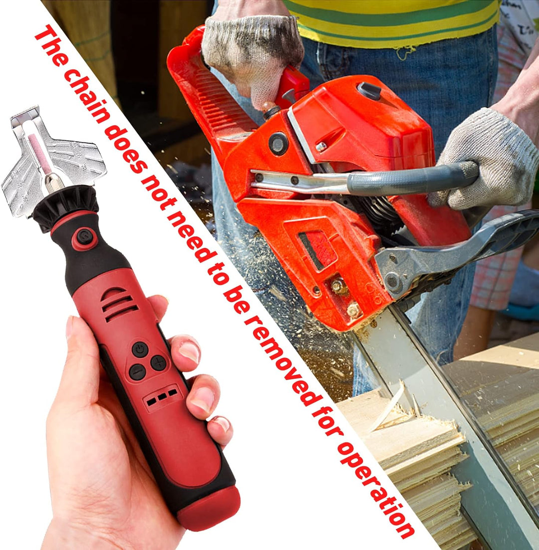 Elektrisches Kettensägen Schärfgerät,Kabellos USB Kettensägenschärfer Chainsaw Sharpener Mini Ketten