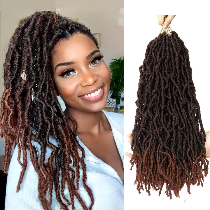 Beyond Beauty 6 Packungen/Lot Nu Faux Locs Häkelhaar, 61 cm, vorgeschlungene Göttin Locs Häkelhaar,