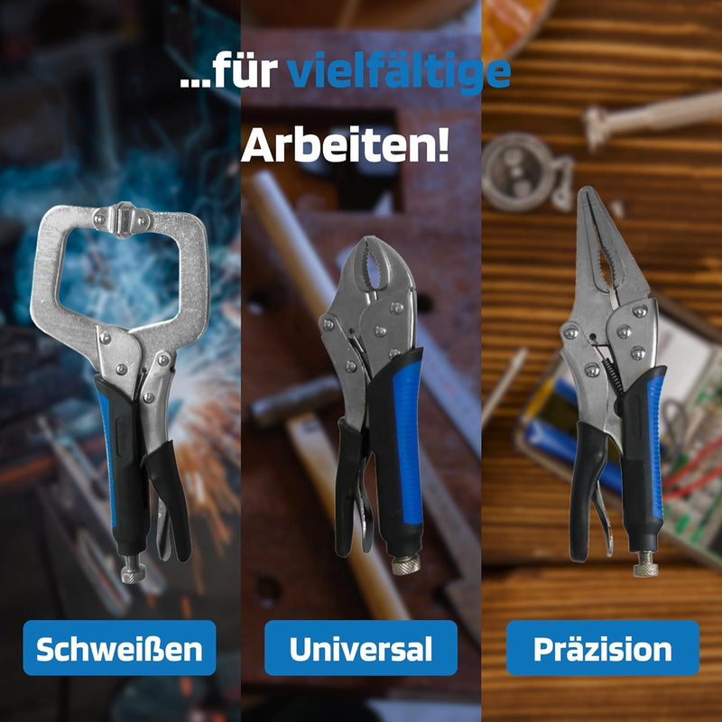 SW-Stahl 41560L Gripzangen Satz 16-teilig I Universalzange, Schweisszange, Langbeck Zange, Punktschw