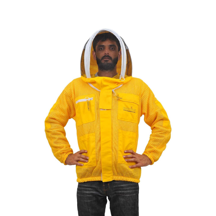 URBANSBEE Beekeeping Jacket 3-Layer Round Hat Pattern Vented Mask Beekeeping Jacket Protection for B