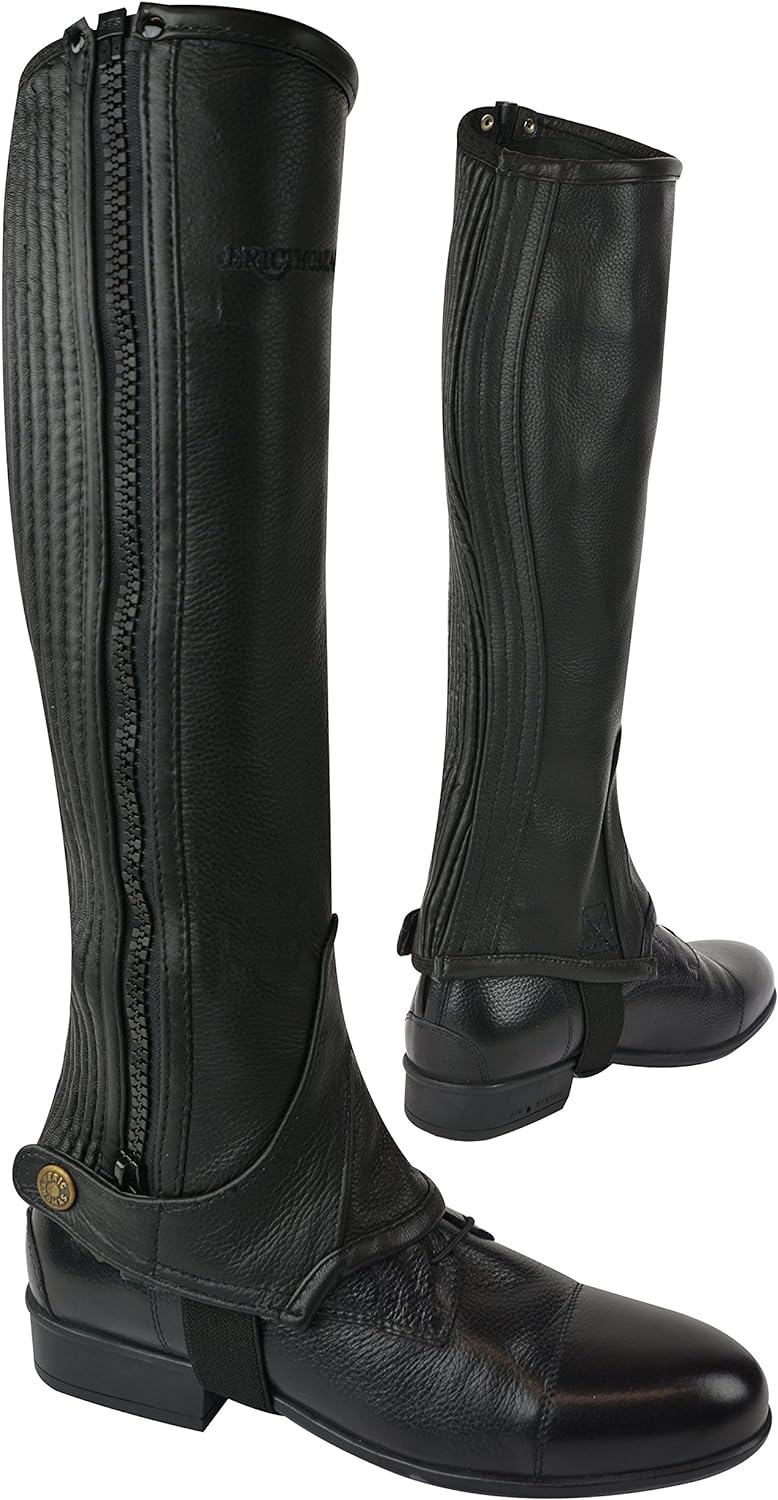 Eric Thomas 913016210 LederhalfChaps, Schwarz, One Size