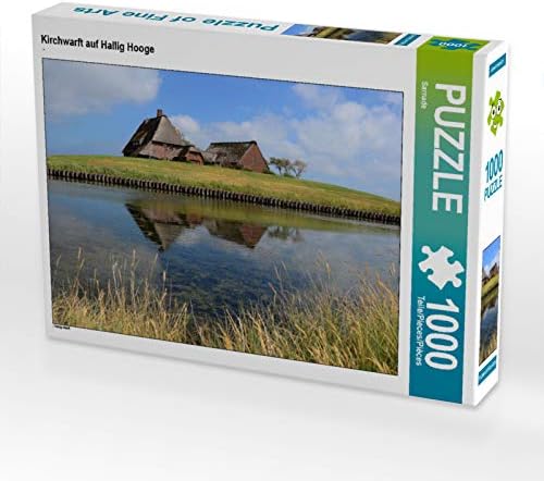 CALVENDO Puzzle Kirchwarft auf Hallig Hooge 1000 Teile Lege-Grösse 64 x 48 cm Foto-Puzzle Bild von S